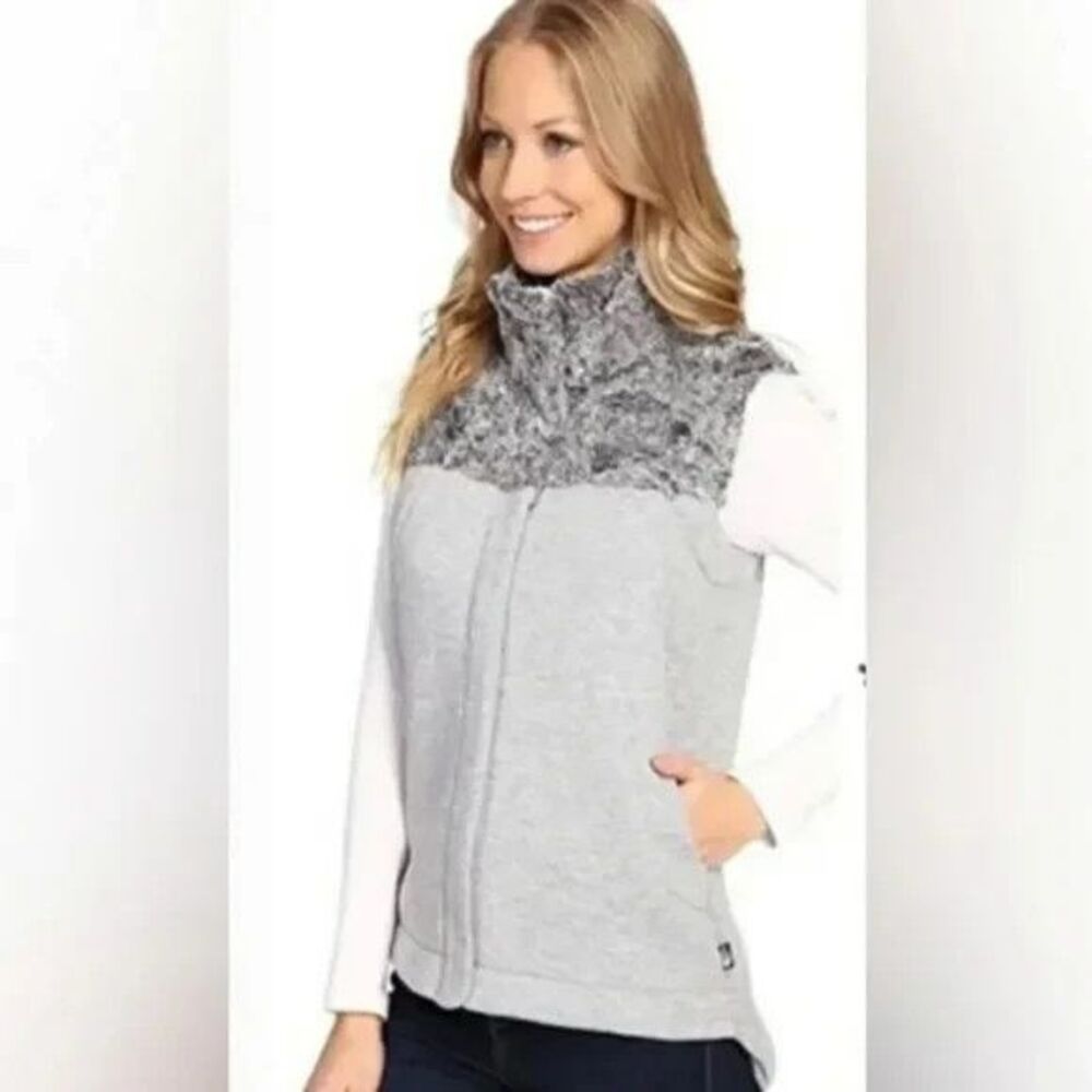 THE NORTH FACE Women's Vest Hybrination Thermal 3D Small Gray  Full Zip Fur